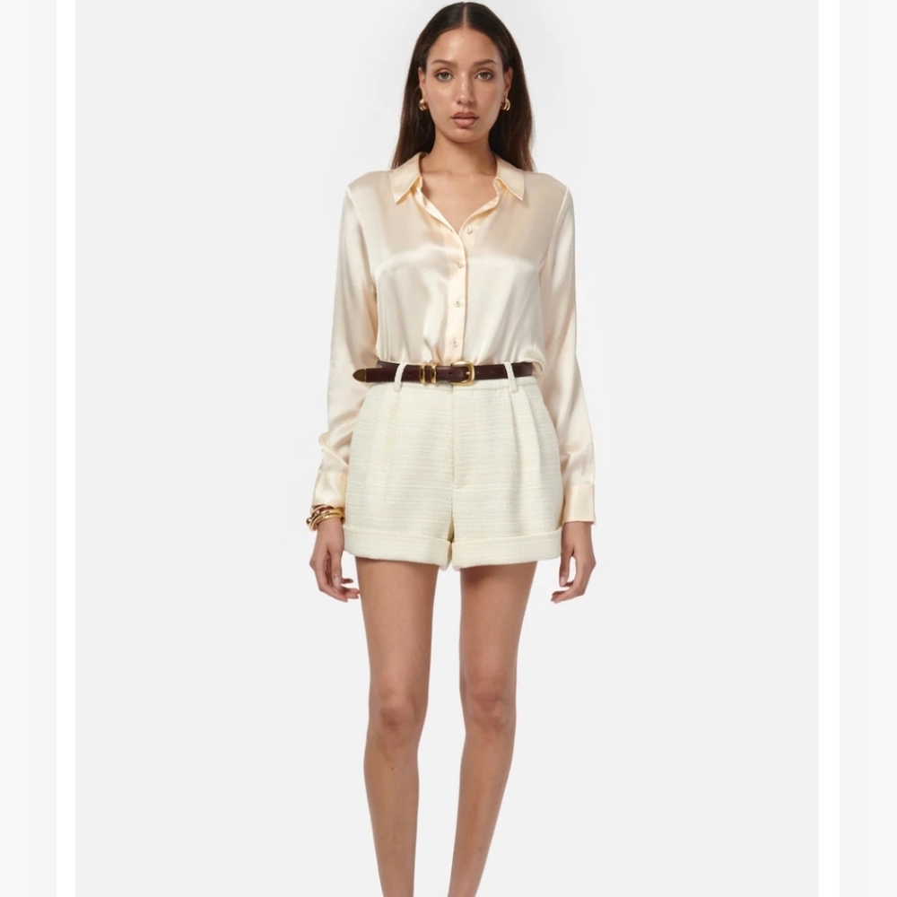 Cami NYC Casey Boucle Shorts Cream Colored. Womens Size 4. Wool Blend.